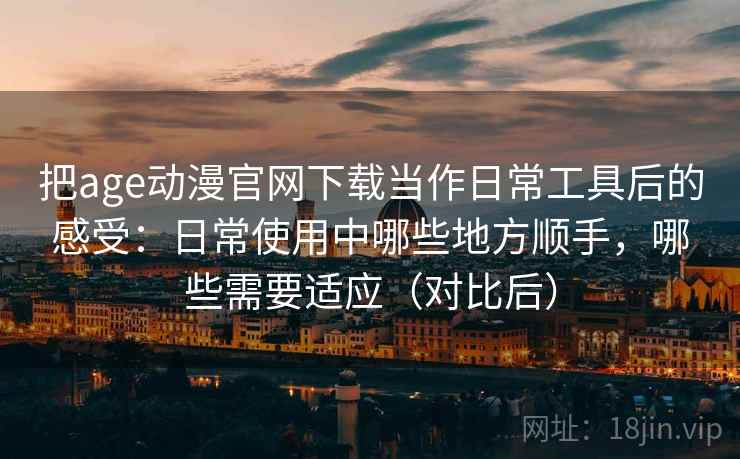把age动漫官网下载当作日常工具后的感受：日常使用中哪些地方顺手，哪些需要适应（对比后）