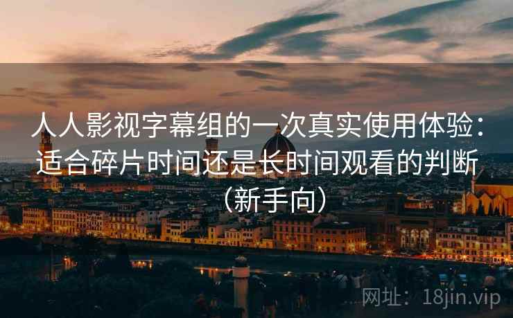 人人影视字幕组的一次真实使用体验：适合碎片时间还是长时间观看的判断（新手向）