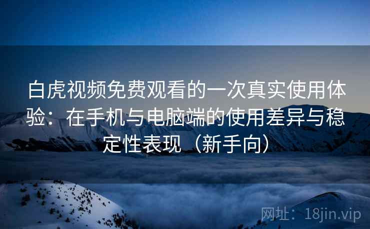 白虎视频免费观看的一次真实使用体验：在手机与电脑端的使用差异与稳定性表现（新手向）